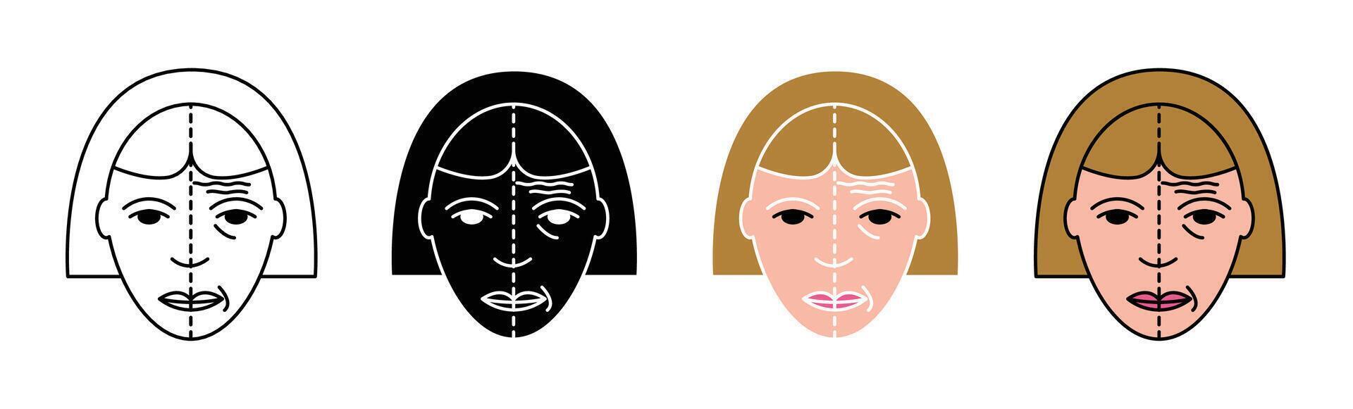 Facelifting procedure icon vector