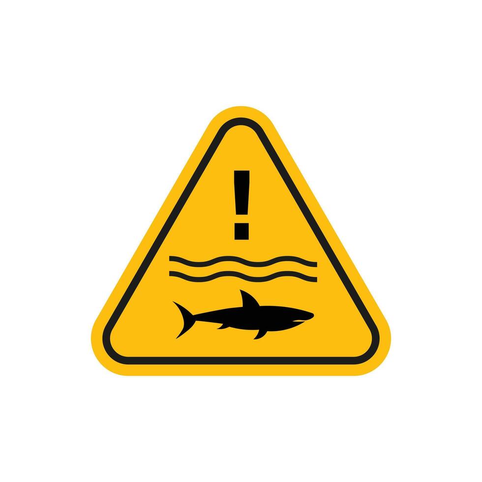 Shark warning sign vector