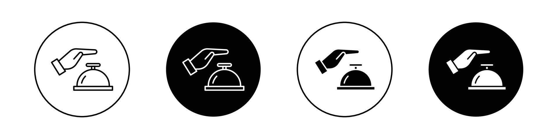 Hand touching service bell icon vector