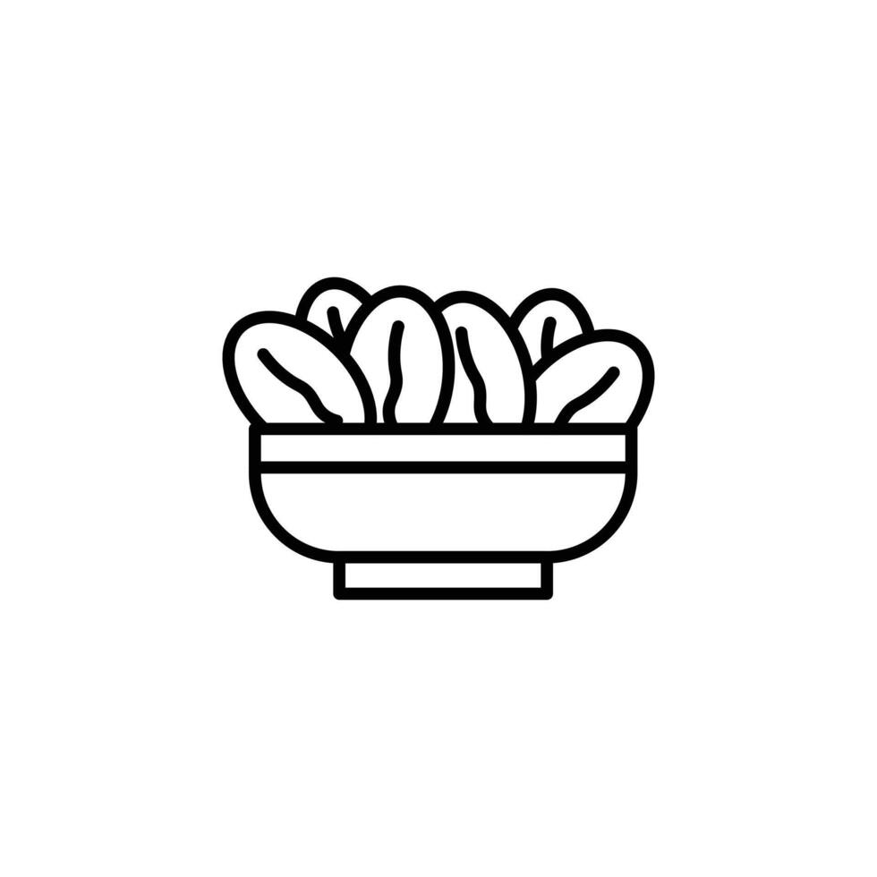 Islamic food date icon vector