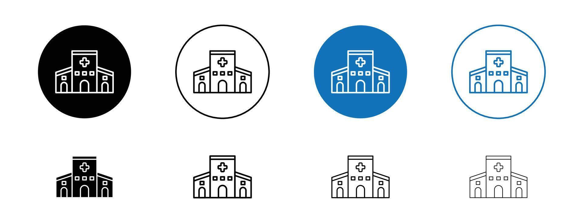 icono del edificio del hospital vector