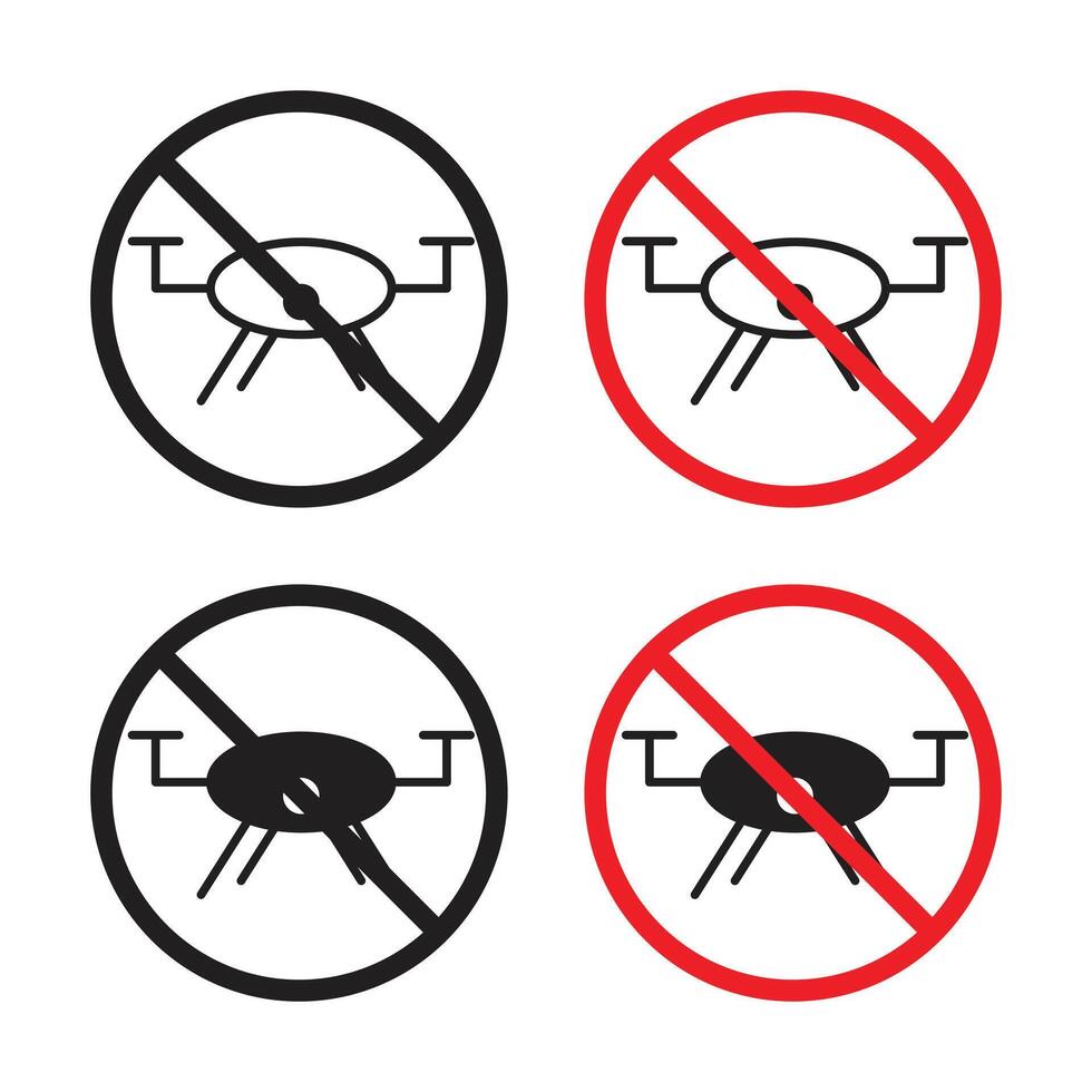 No mosca drones firmar vector