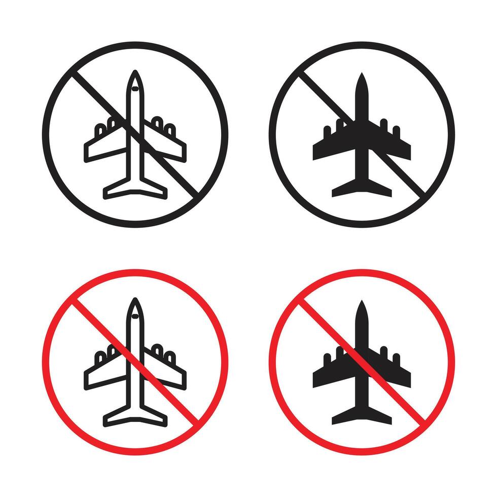 No plane sign vector