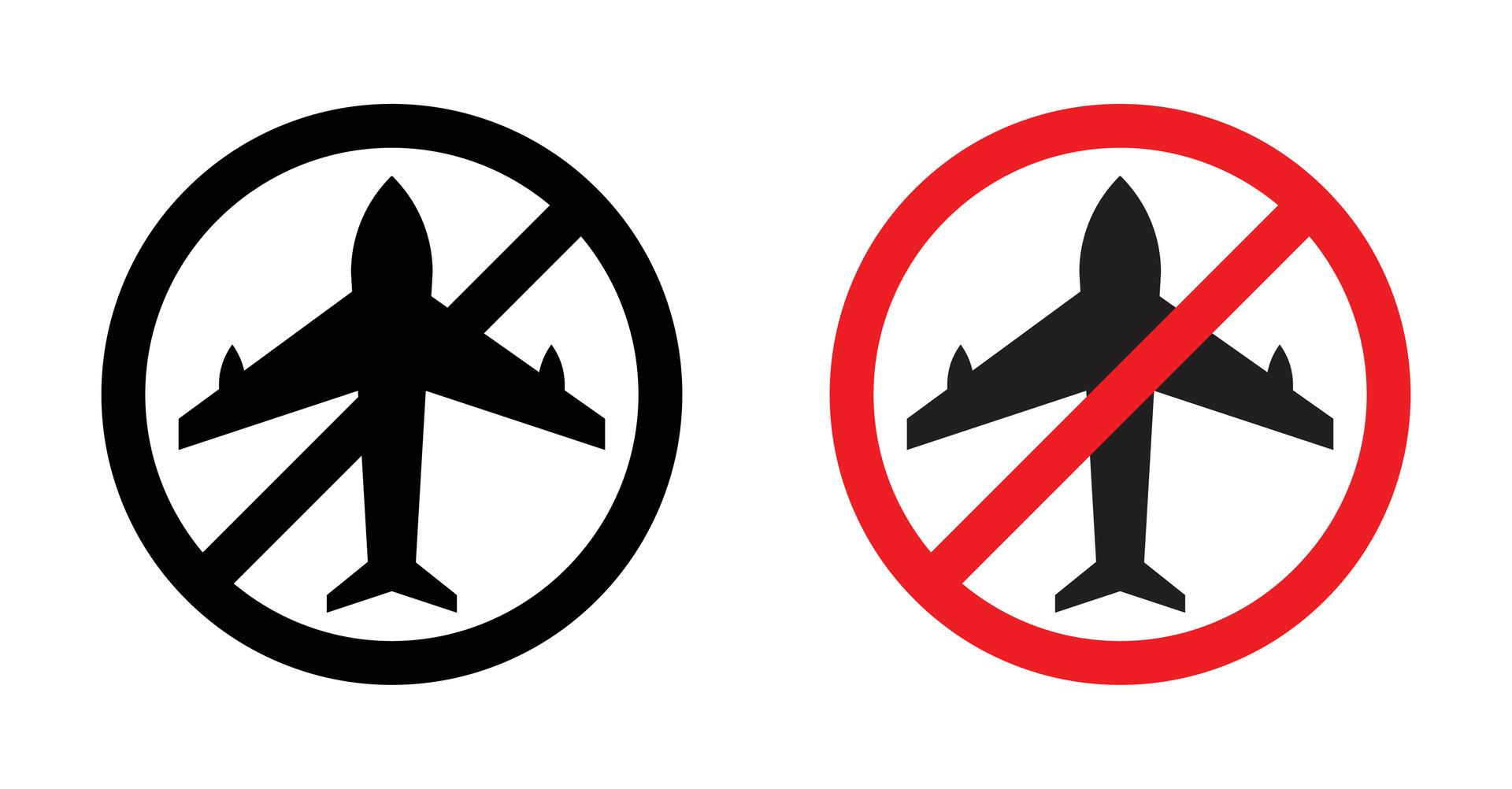 No plane sign 42122597 Vector Art at Vecteezy