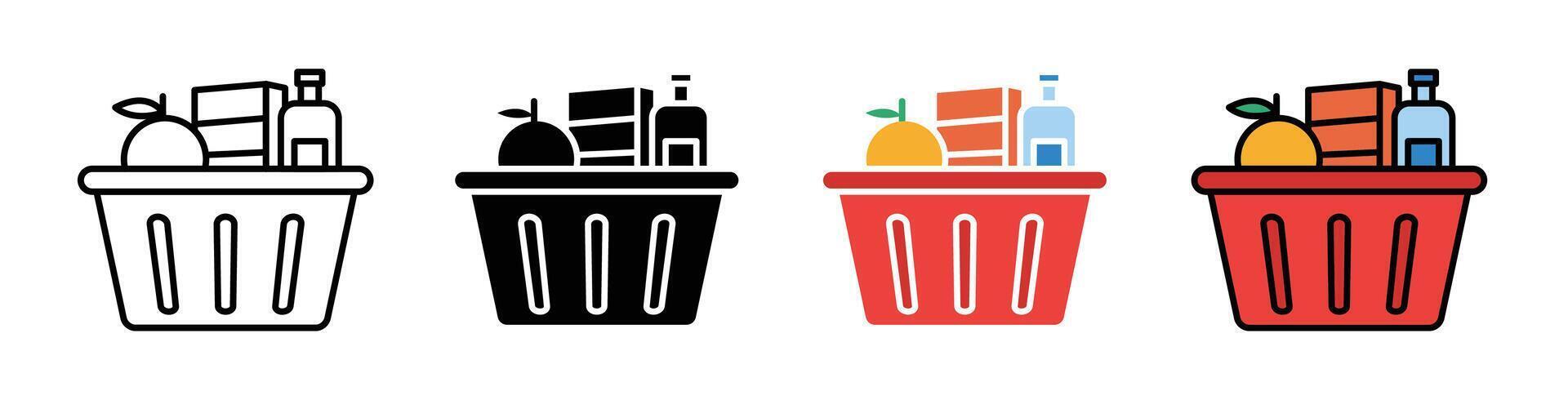 Grocery shopping icon vector