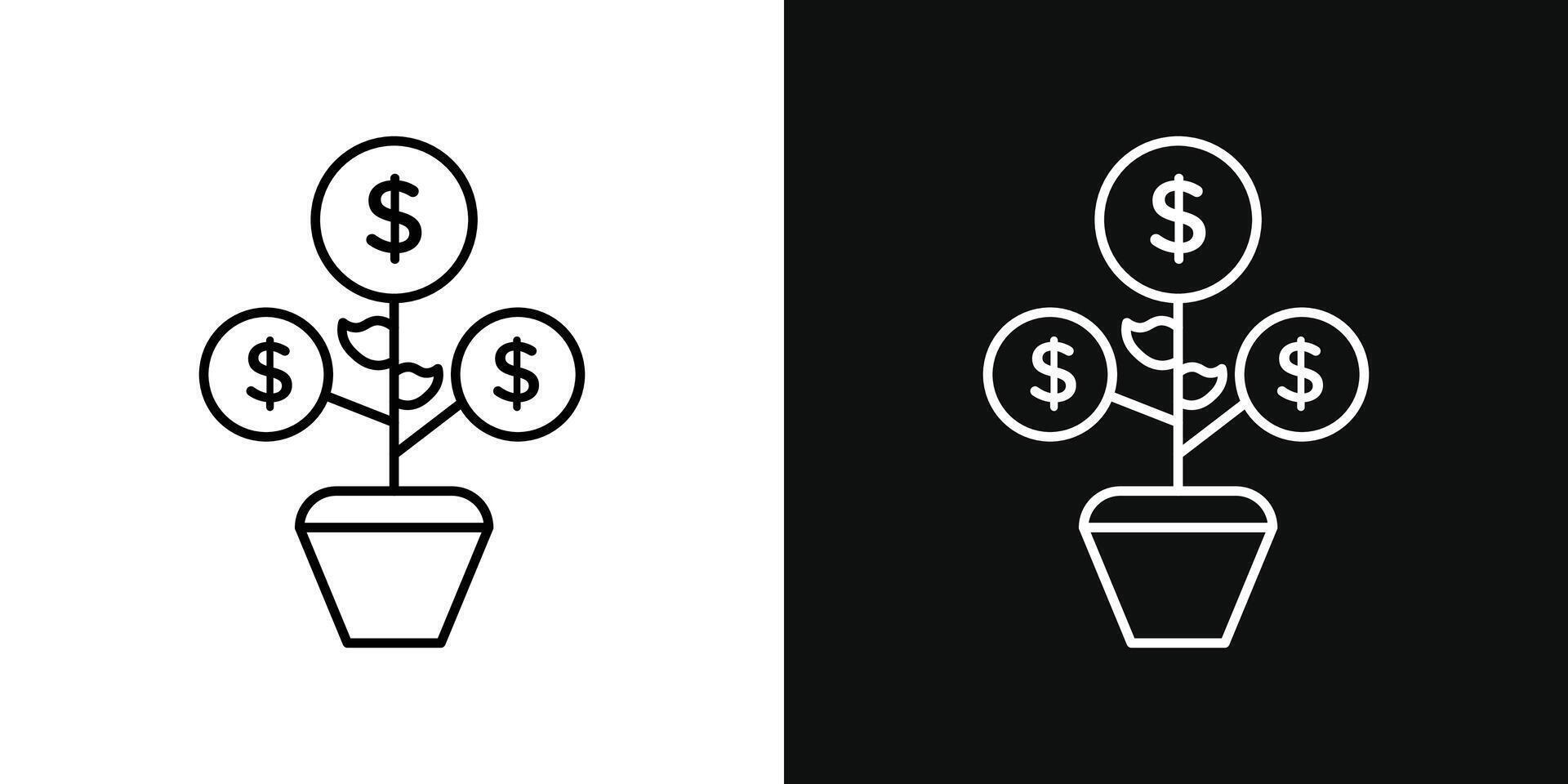 Money tree icon vector