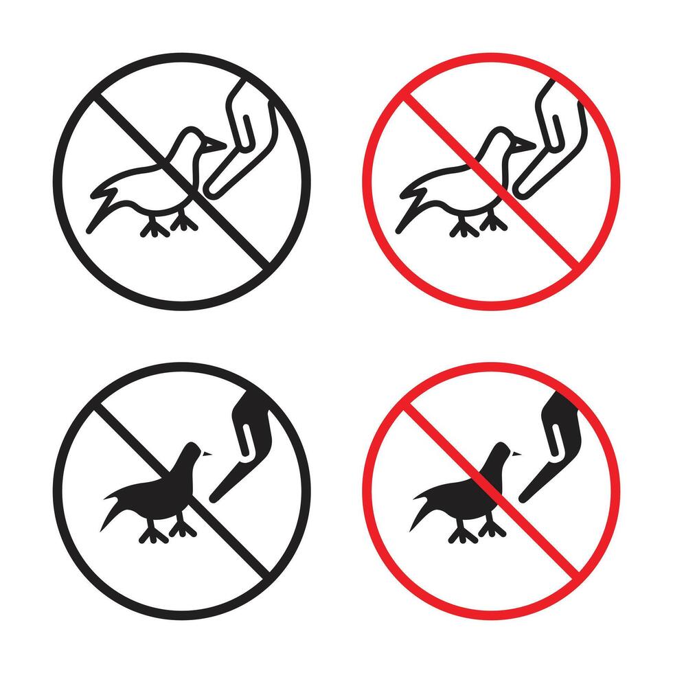 Do not feed birds sign vector