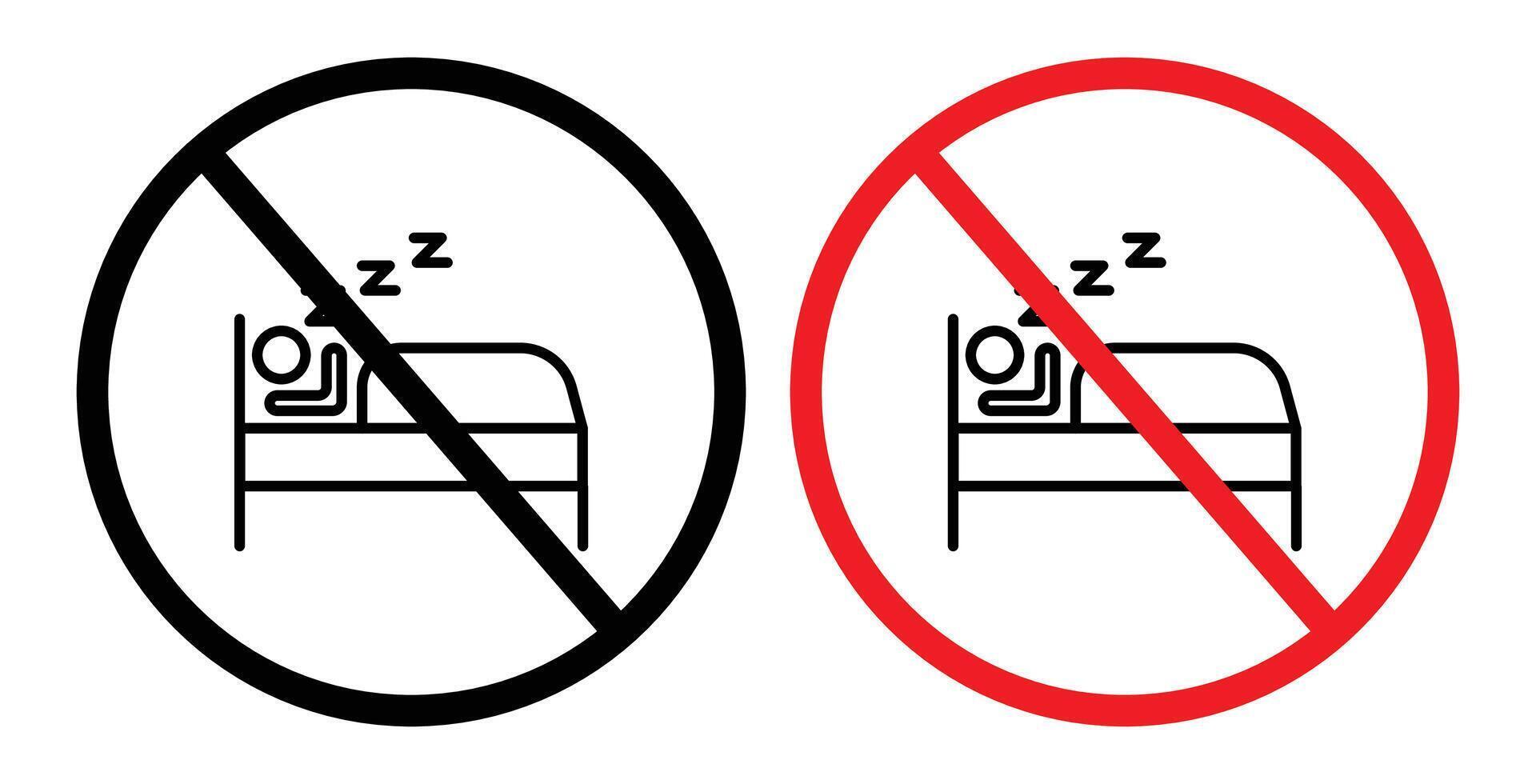 Sleepover ban sign vector