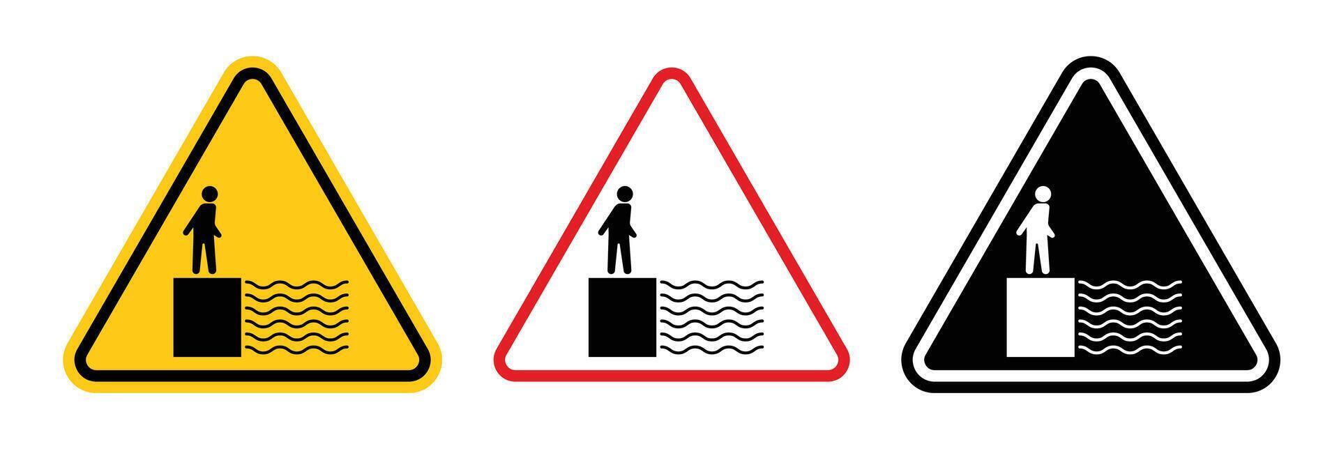 Deep water warning sign vector