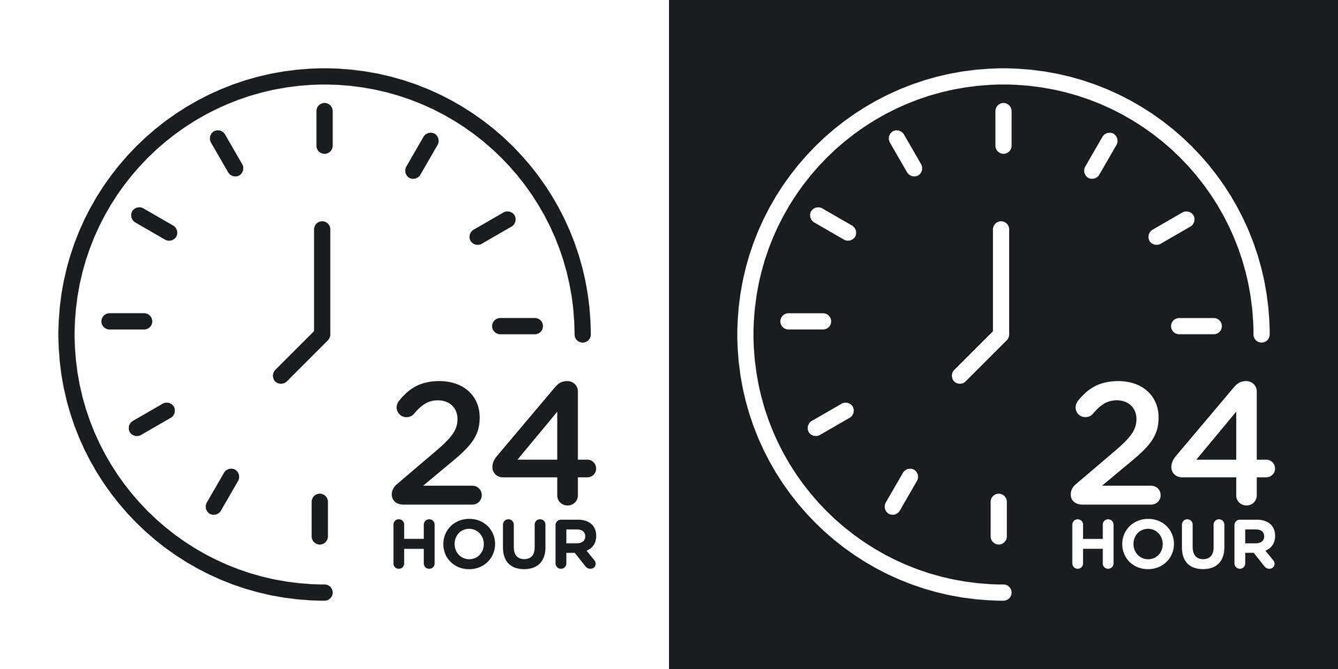 Twenty four hours icon vector