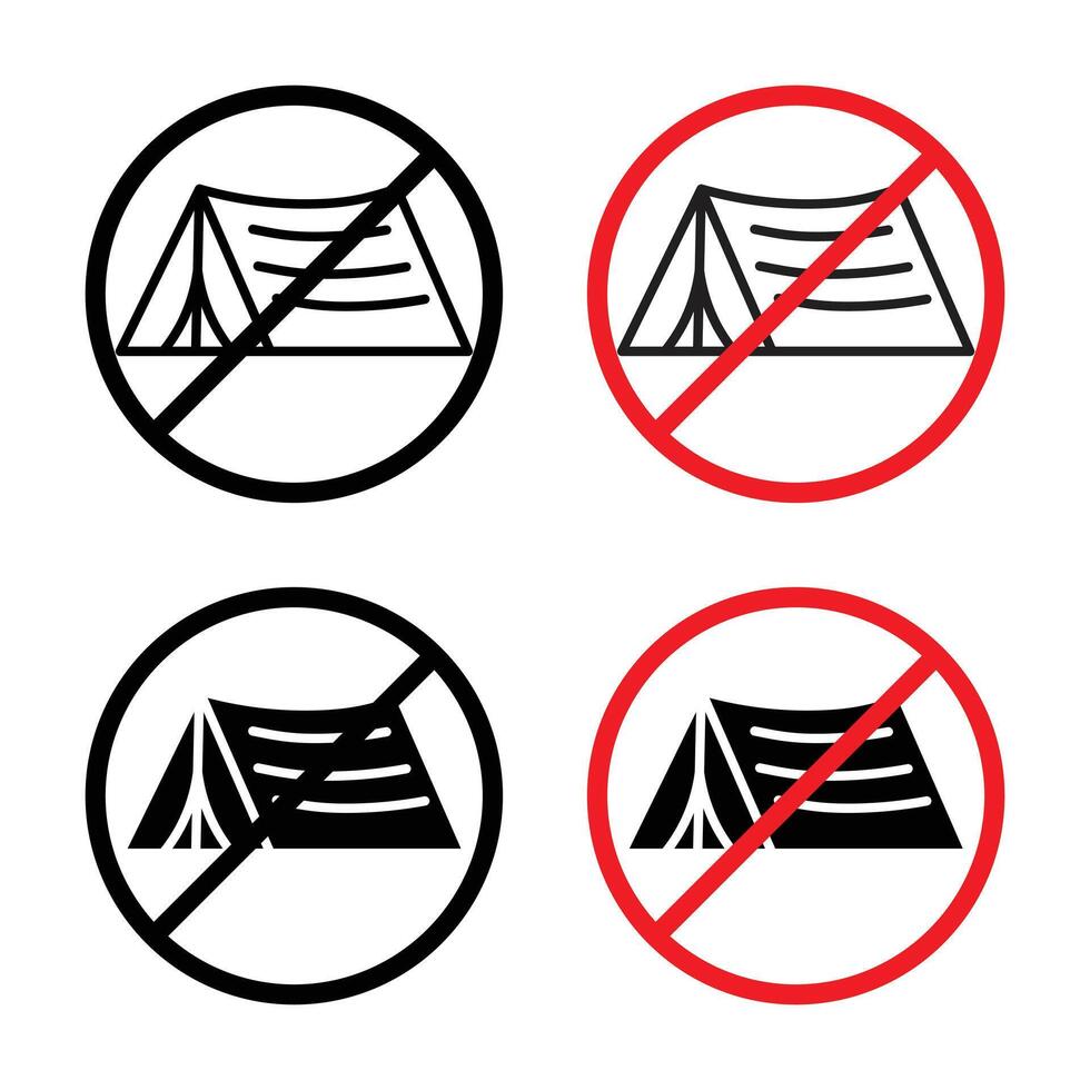 No cámping firmar vector