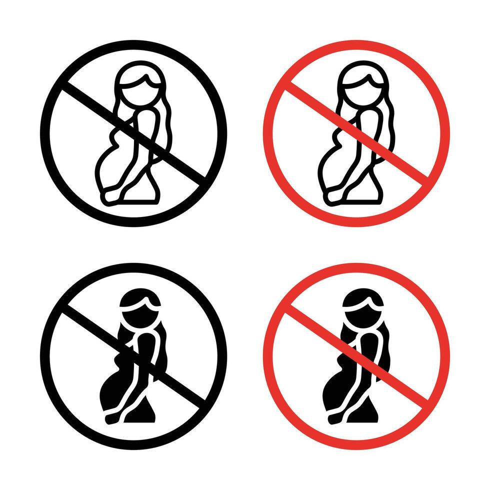 prohibido embarazada icono vector