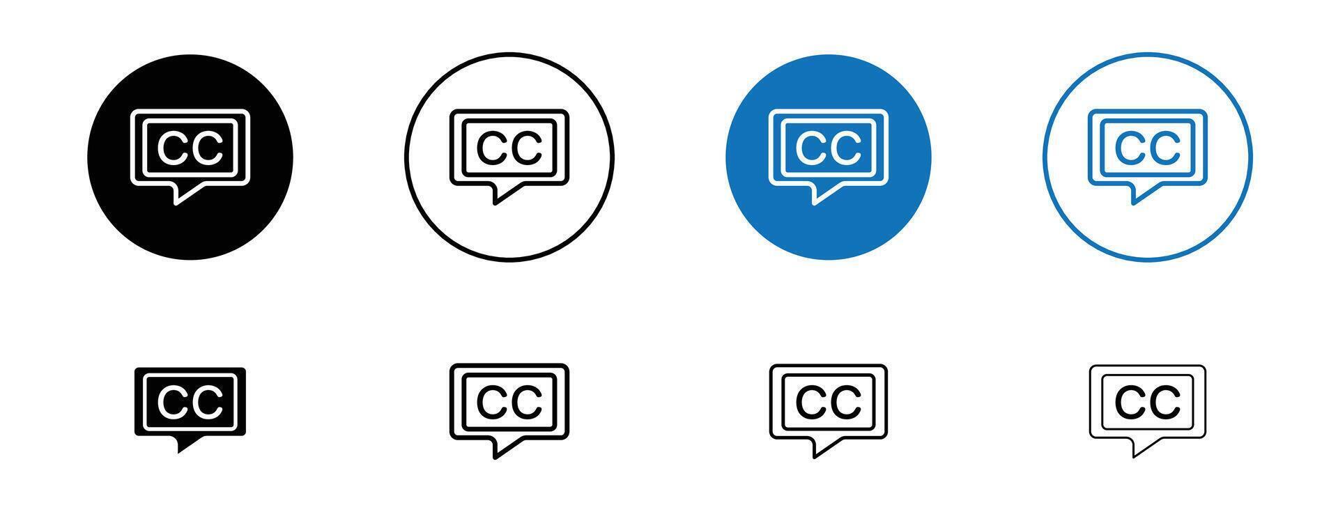 Closed caption icon vector