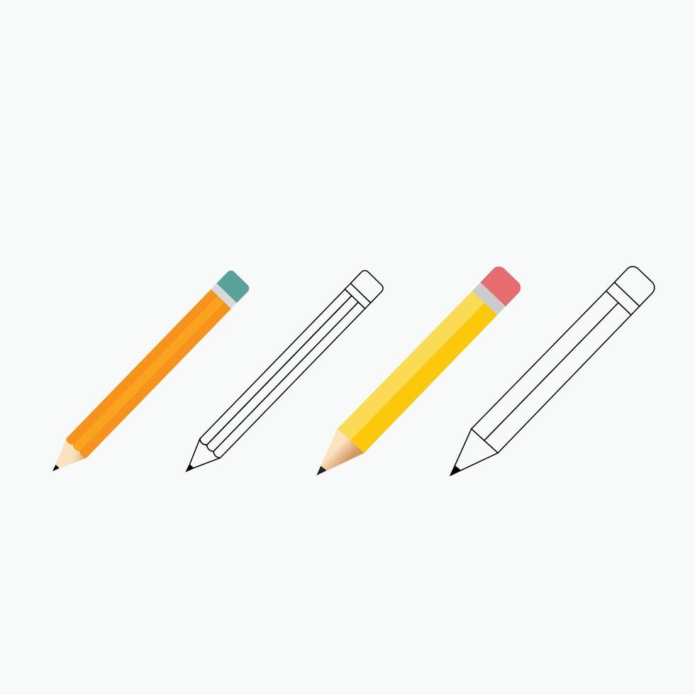 orange and yellow pencil vector
