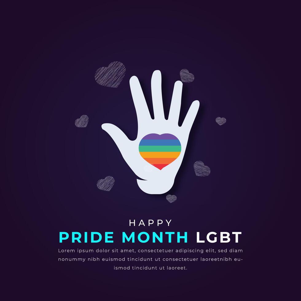 Happy Pride Month LGBT Paper cut style Vector Design Illustration for Background, Poster, Banner, Advertising, Greeting Card