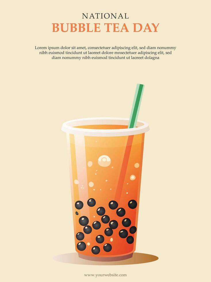 National Bubble Tea Day background. vector