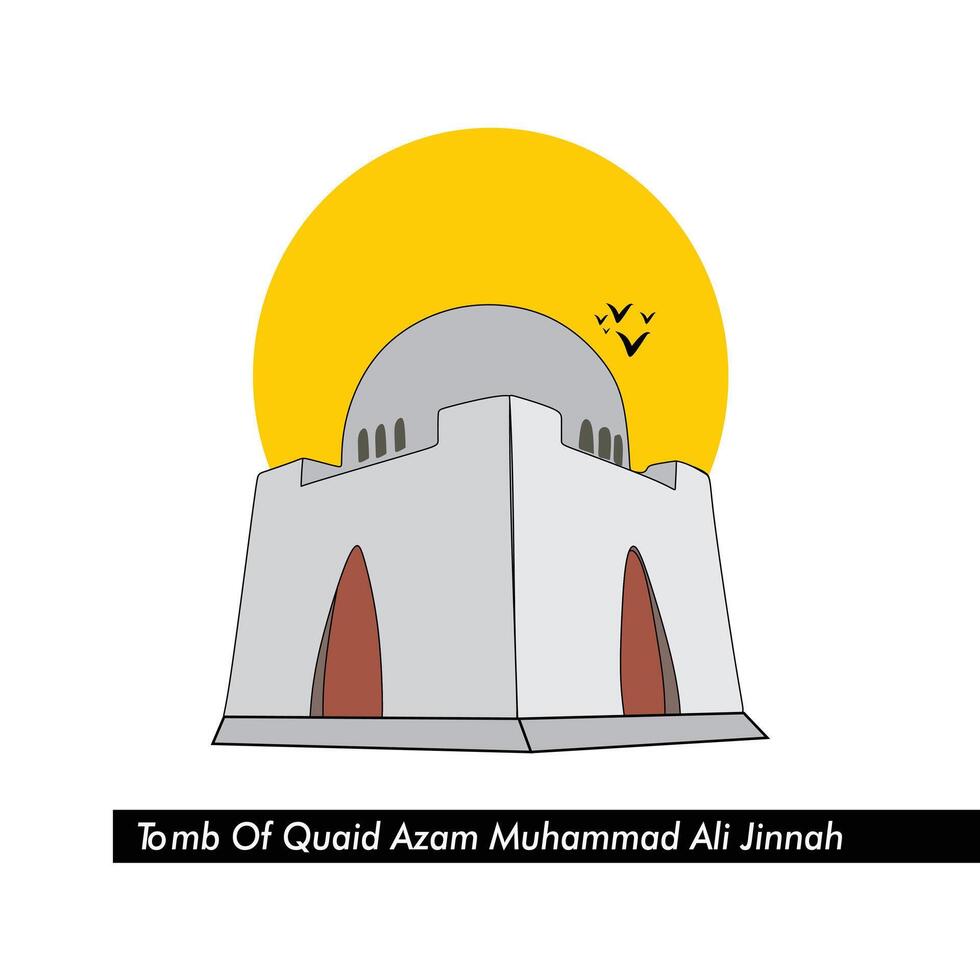 vector tomb of Quaid e Azam design and banner founder of pakistan tomb vector design