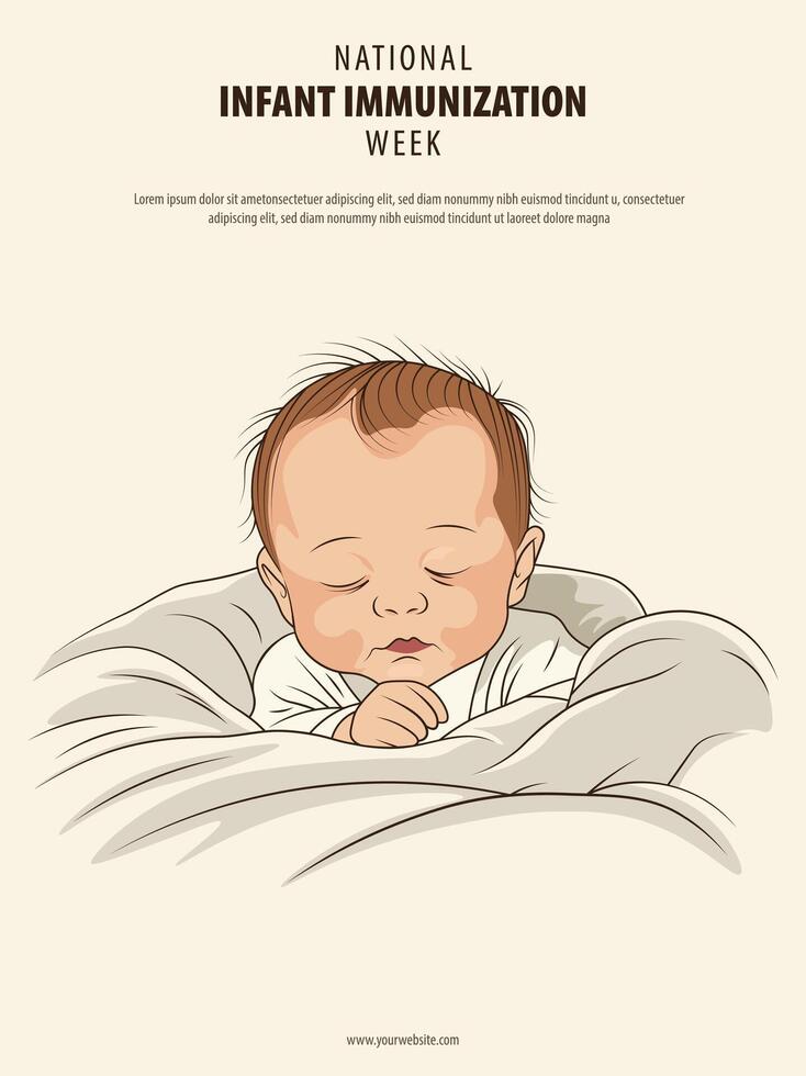 National Infant Immunization Week background. vector