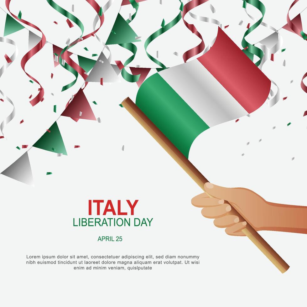 Italy Liberation Day background. vector