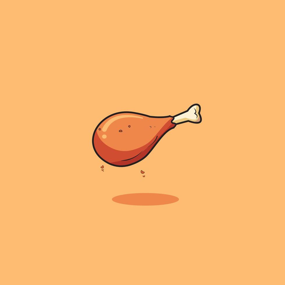 vector ilustración de frito pollo pierna dibujos animados