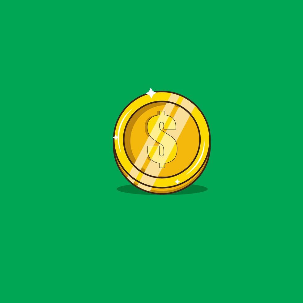 Vector illustration of money coin dollar