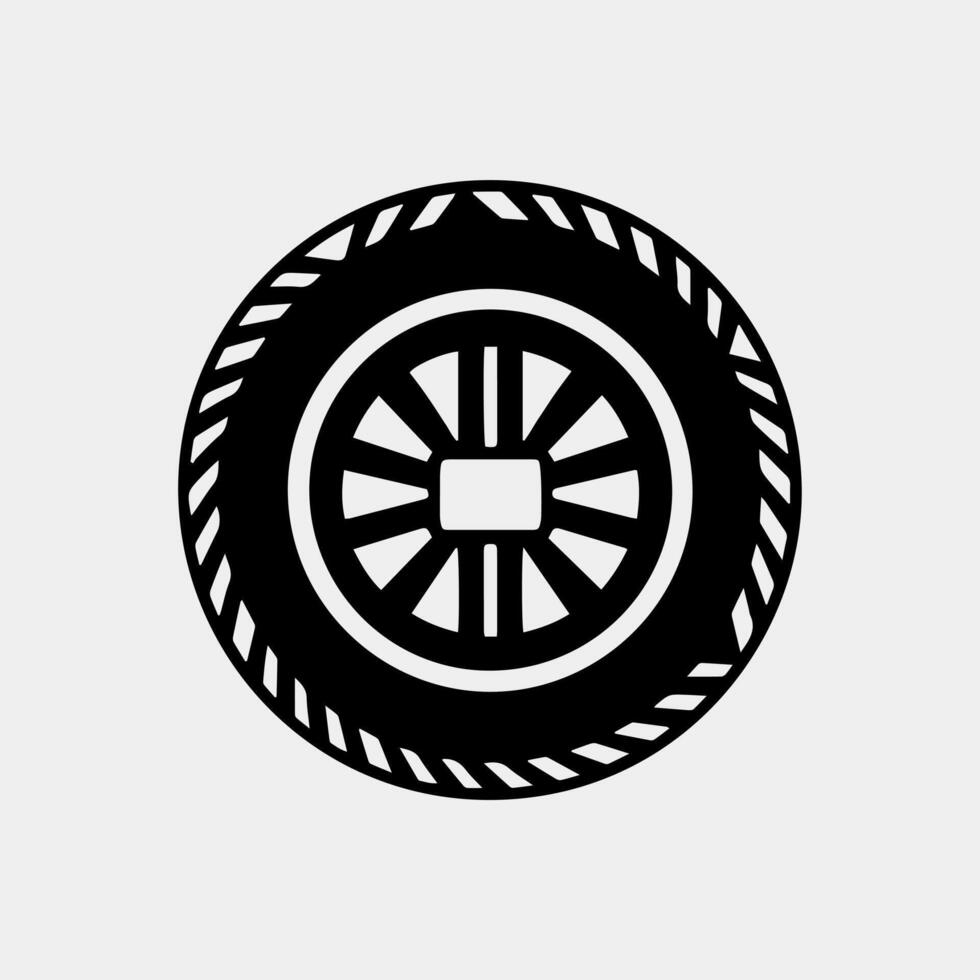 wheel vector icon illustration. flat design style