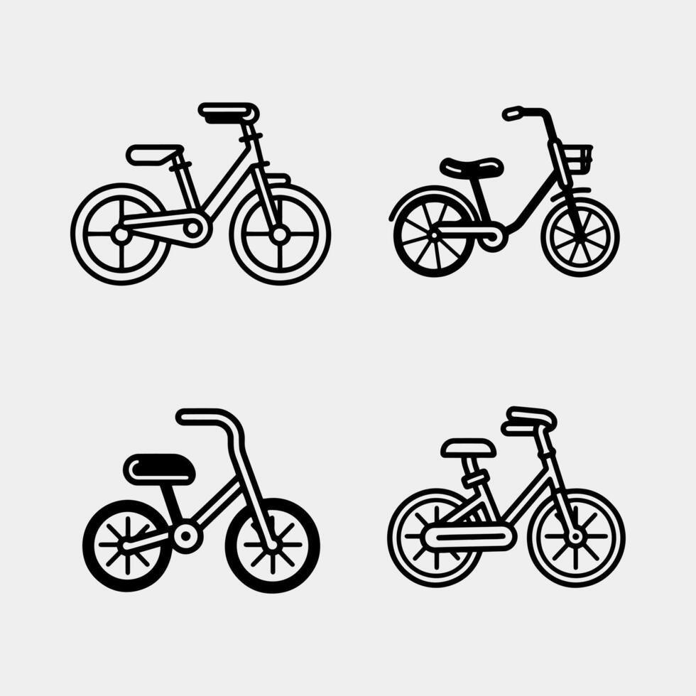 vector bike icons set, bicycle, bicycle
