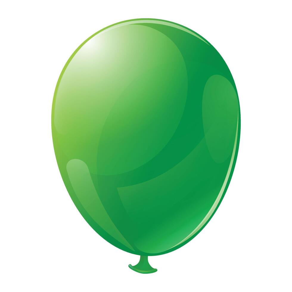 verde globo. fiesta ilustración de volador lustroso globo para invitar, saludo tarjetas, pancartas y pegatinas vector ilustración aislado en blanco antecedentes.