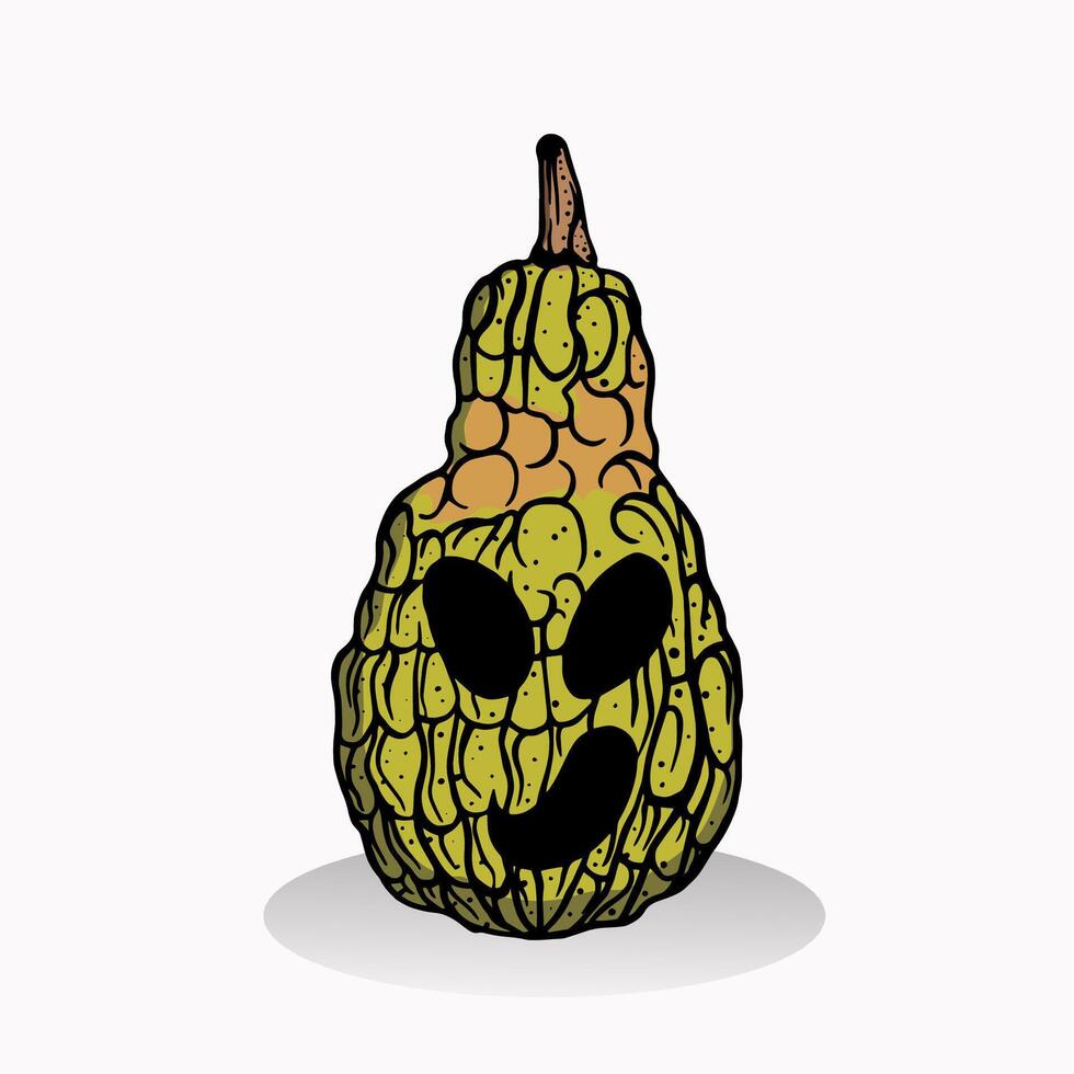 hand drawn pumpkins scary design vector