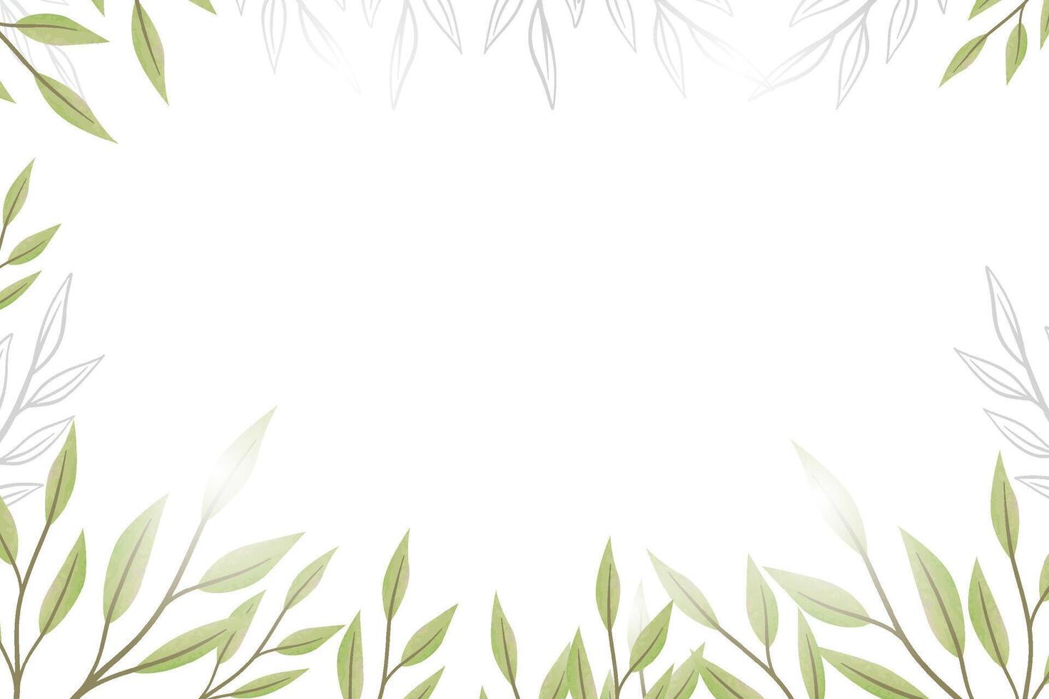 vector watercolor leaves background