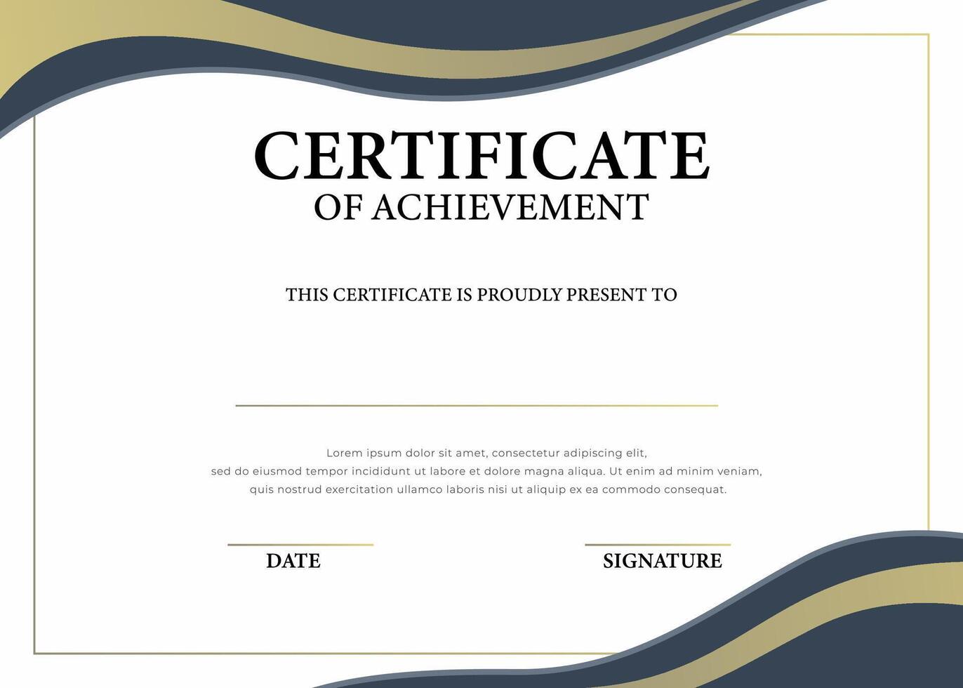 Certificate of Appreciation template, certificate of achievement vector