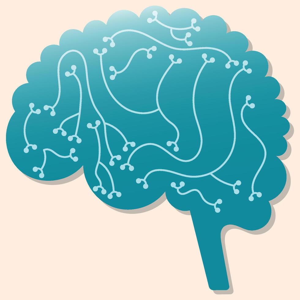 Vector Human brain Human nervous system Neuropsychology, medicine, creativity, memory problems, dementia