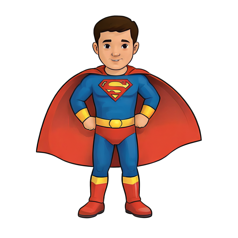 AI generated Superhero Costume Hand Drawn Cartoon Style Illustration png