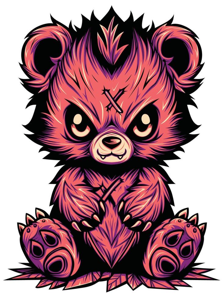 Print bear funny vector