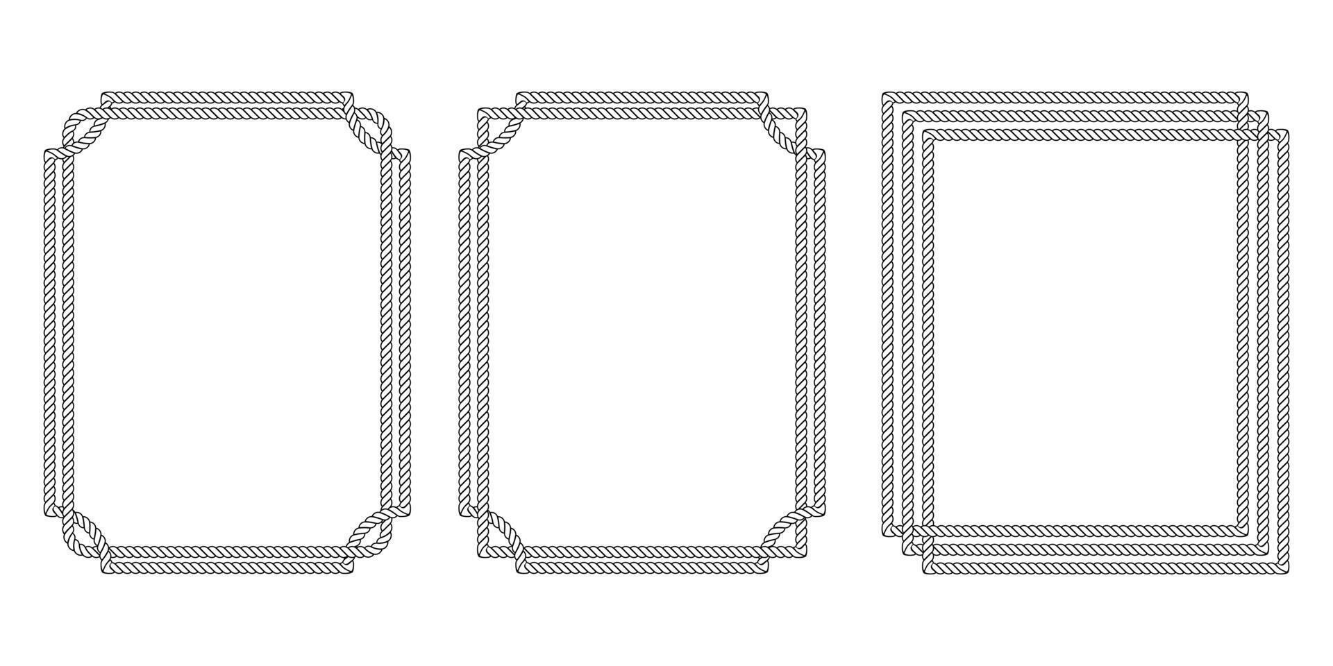 Clásico cuerda marco conjunto aislado en blanco antecedentes vector