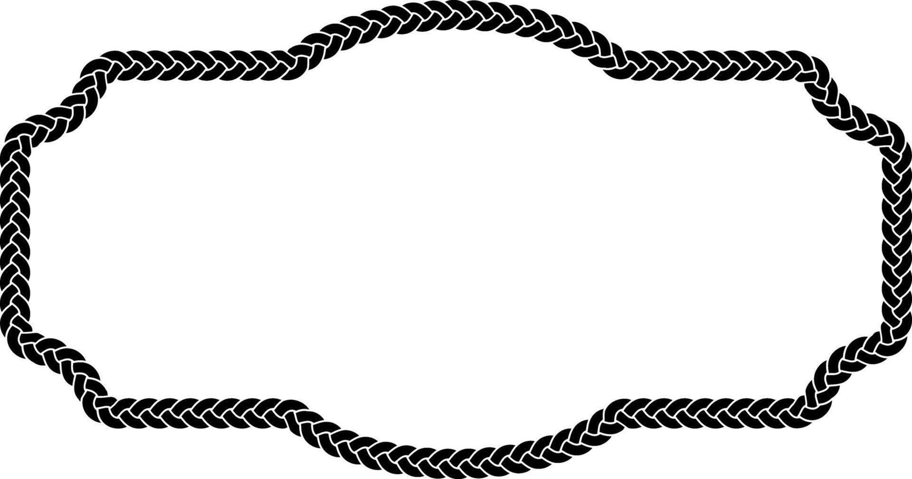 black white vintage braided frame with copy space for text or design vector
