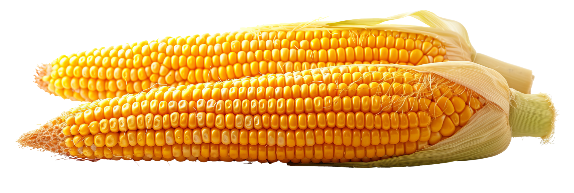 Corncobs or corn ears  isolated on transparent background With clipping path.3d render png