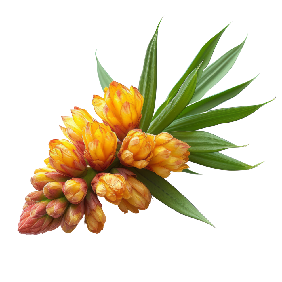 AI generated Curcuma zanthorrhiza flower isolated on transparent background With clipping path.3d render png