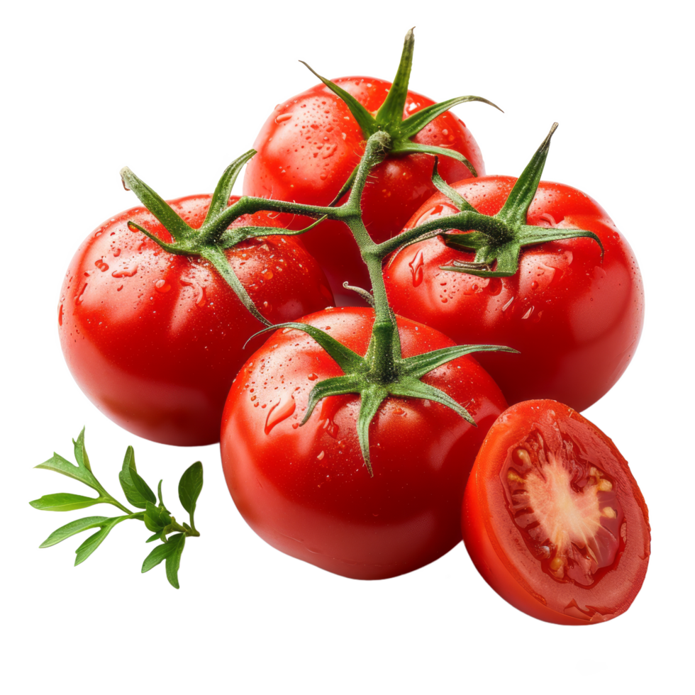 AI generated Fresh, organic pureed tomatoes isolated on transparent background With clipping path. cut out. png