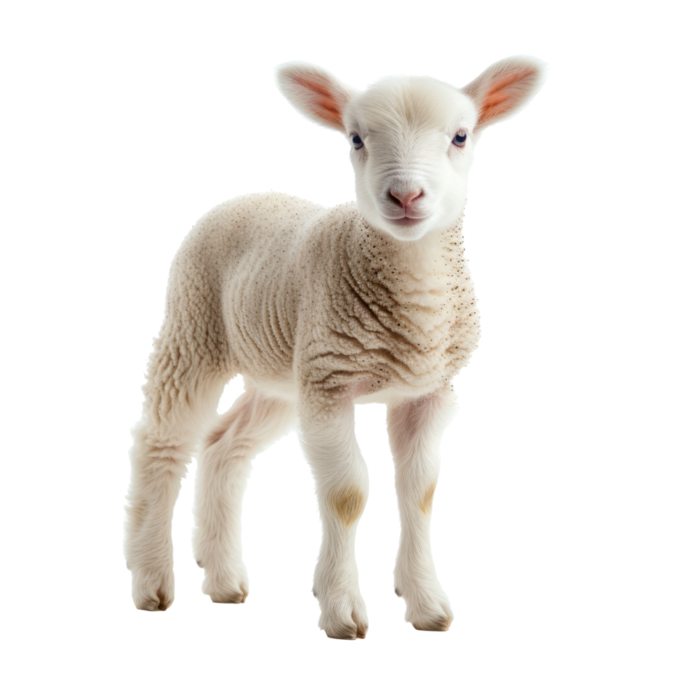 AI generated young sheep lamb isolated on transparent background With clipping path png