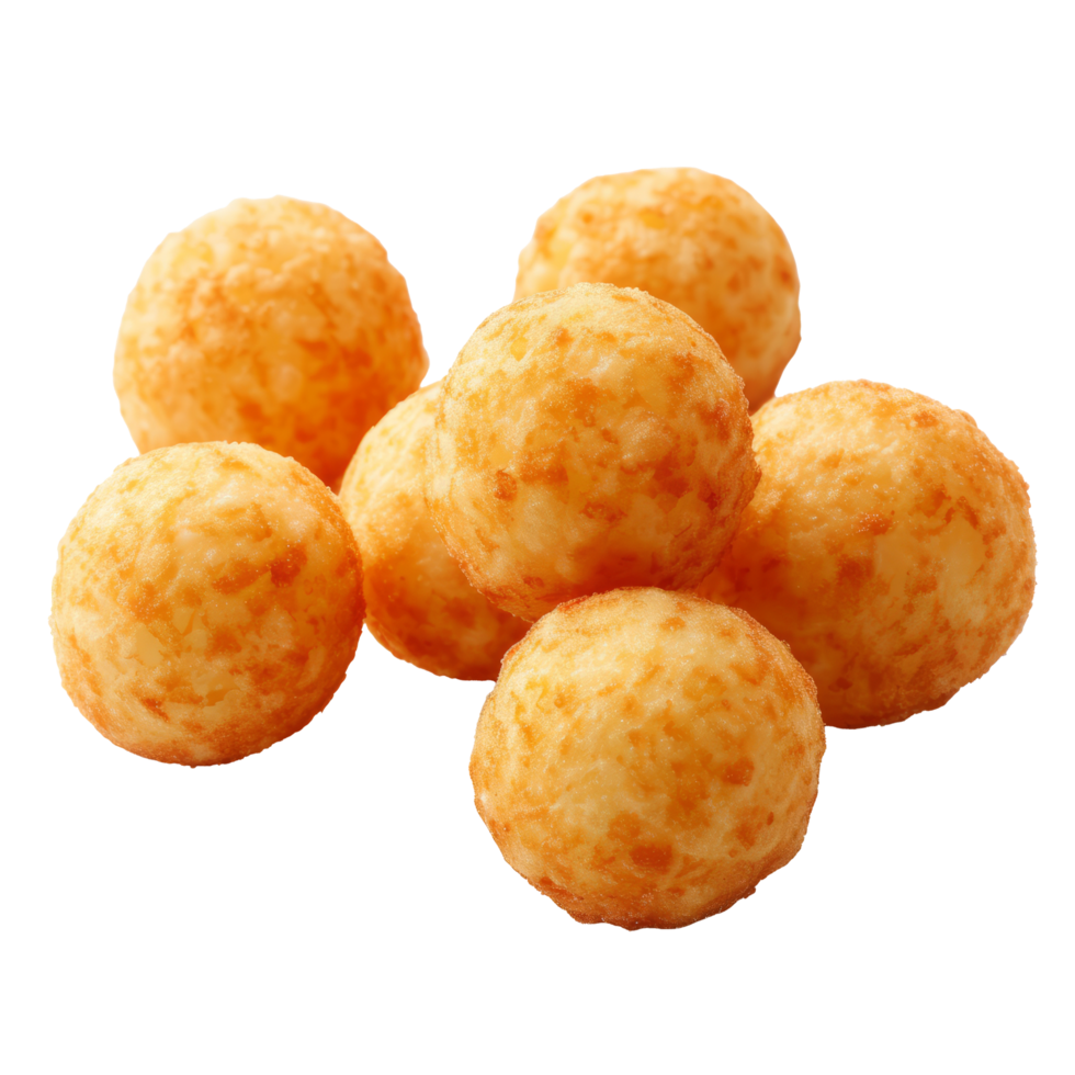 AI generated Crispy Cheese ball isolated on transparent background With clipping path.3d render png