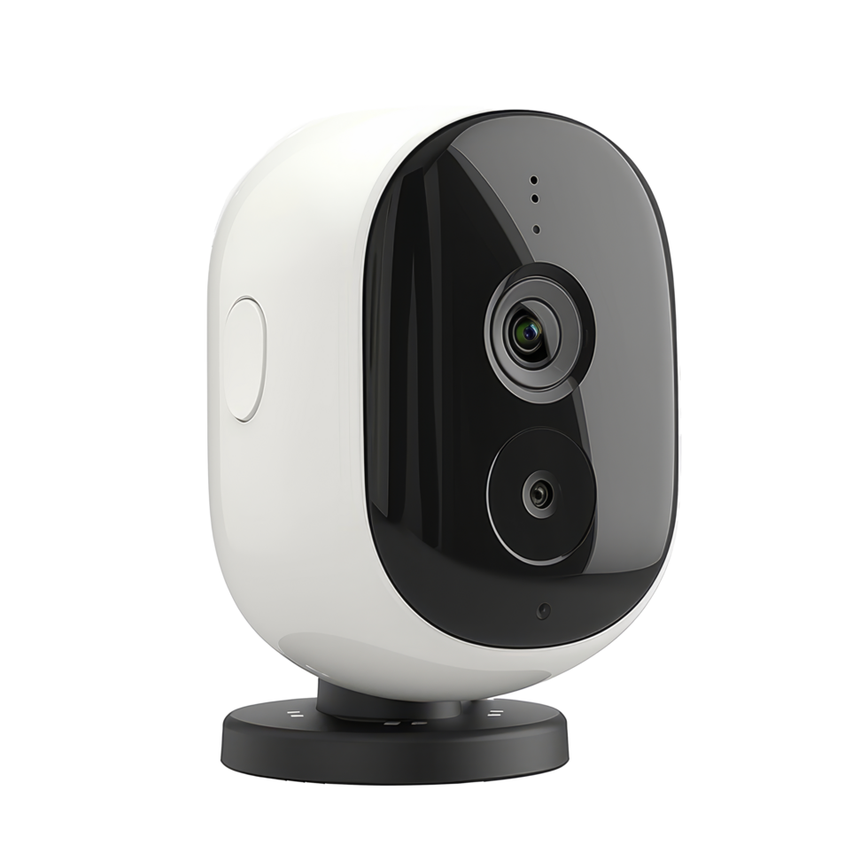 Closed up of Smart home wireless security camera isolated on transparent background With clipping path.3d render png