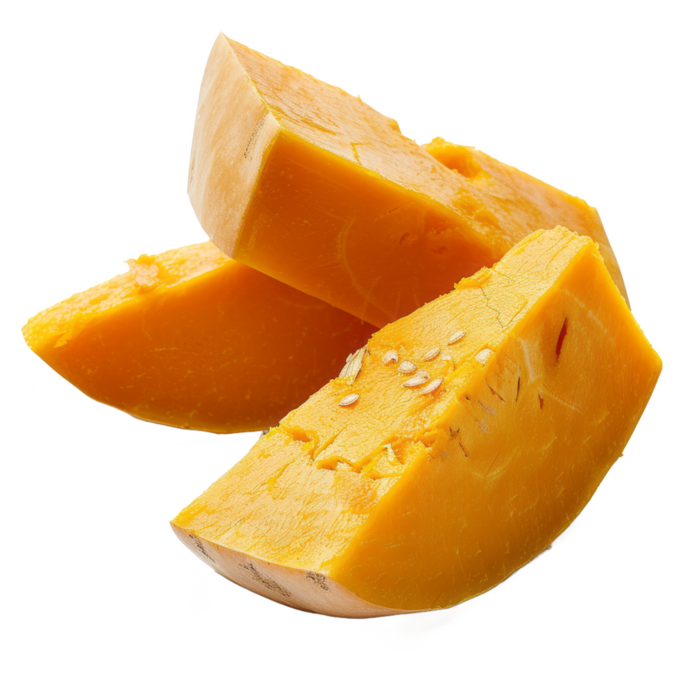 butternut squash slice isolated on transparent background With clipping path.3d render png