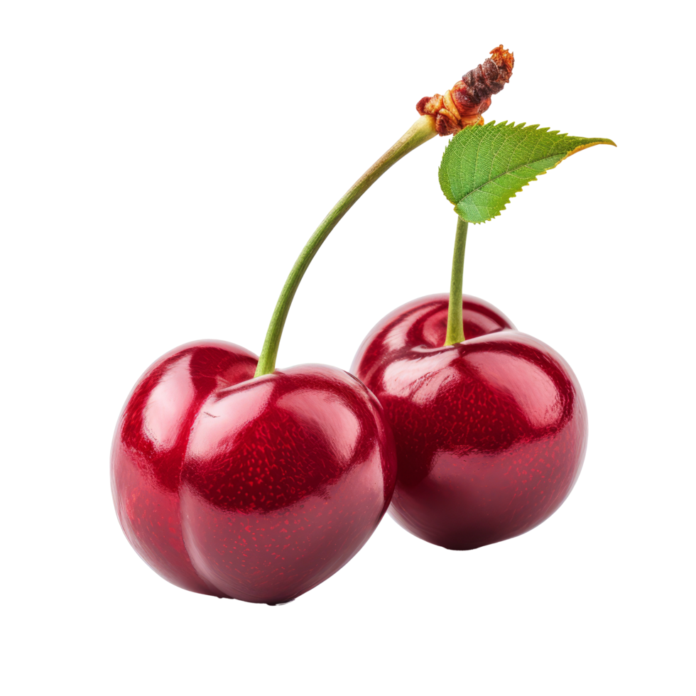 Cherry isolated on transparent background With clipping path.3d render png