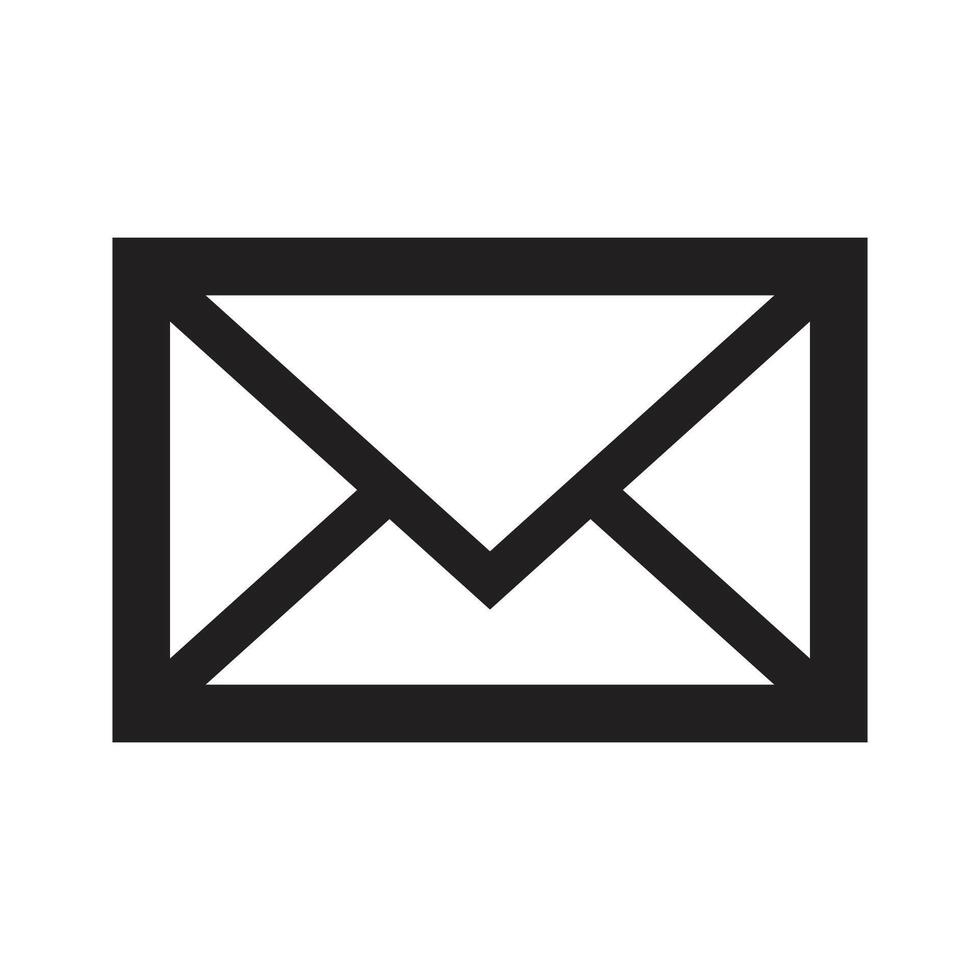 icono correo, mensaje, bandeja de entrada sobre plano estilo icono aislado en blanco antecedentes vector