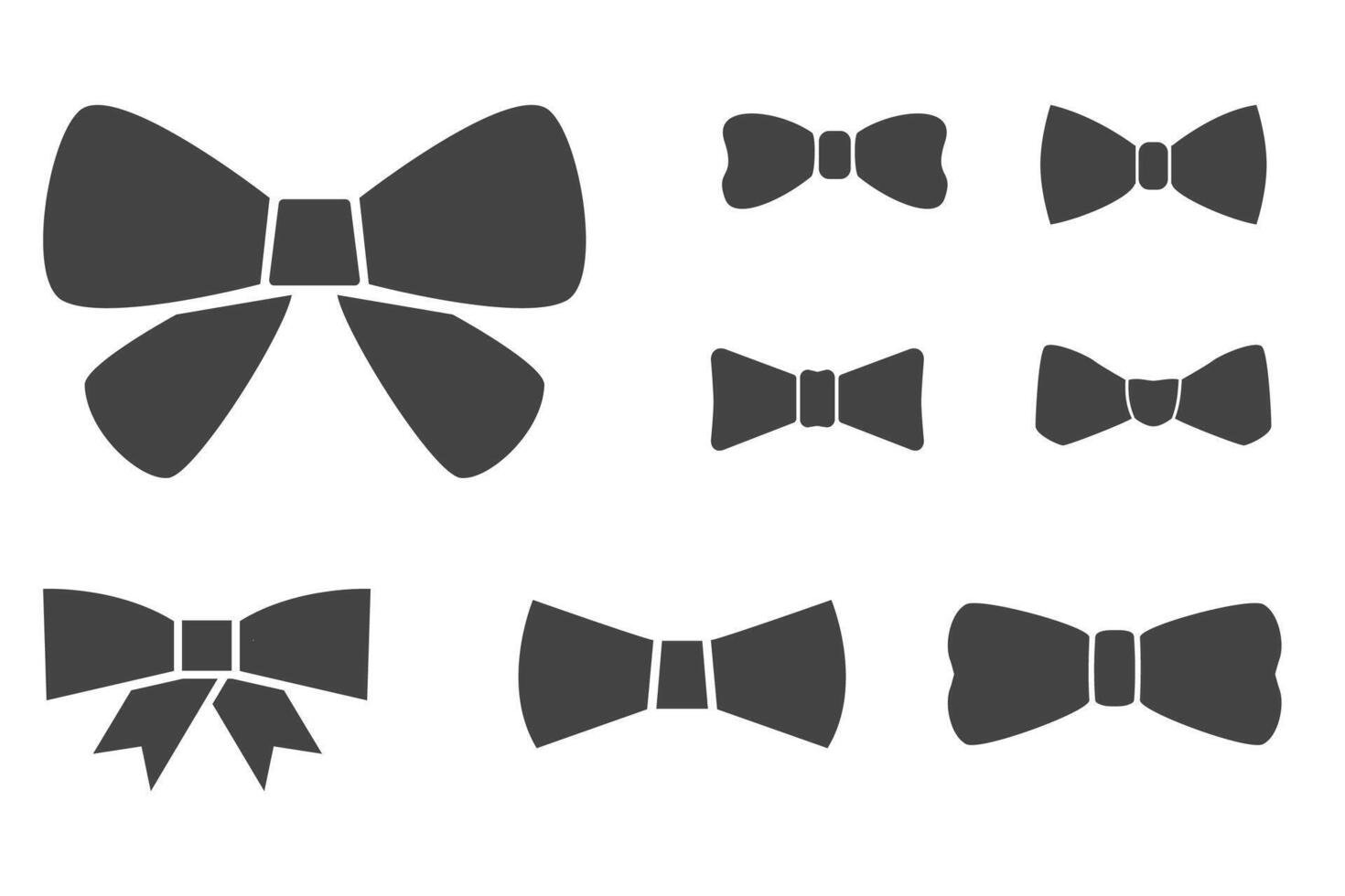 conjunto Corbata arco silueta, vector ilustración Corbata icono aislado en blanco antecedentes