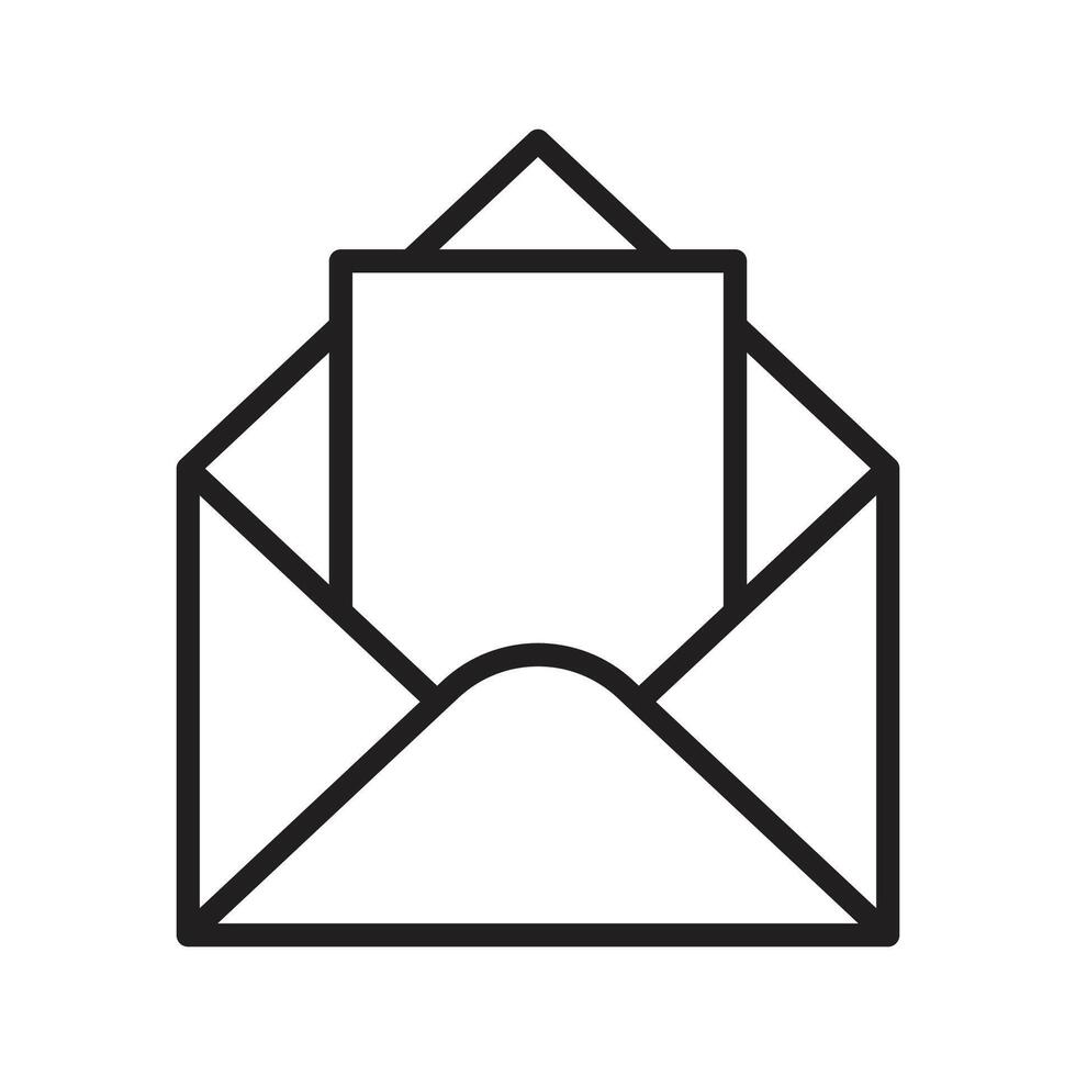 icon mail, message, inbox envelope flat style icon isolated on white background vector