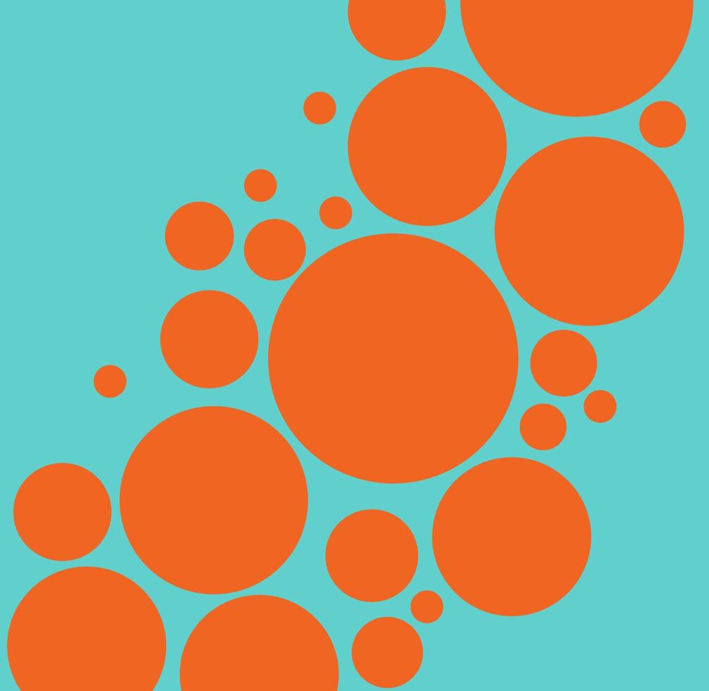 Orange circles design on blue vector background