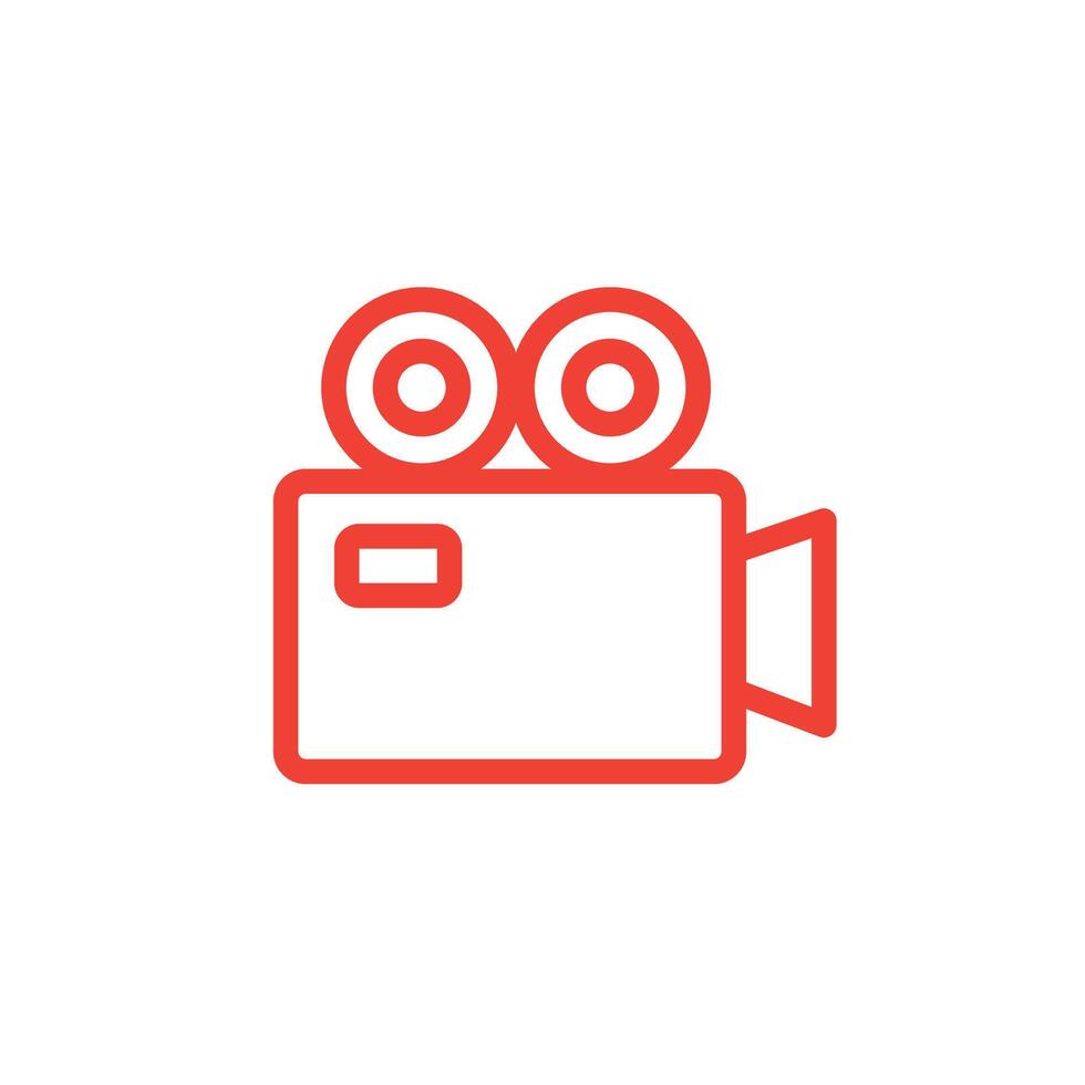 video camera icon outline style vector illustration