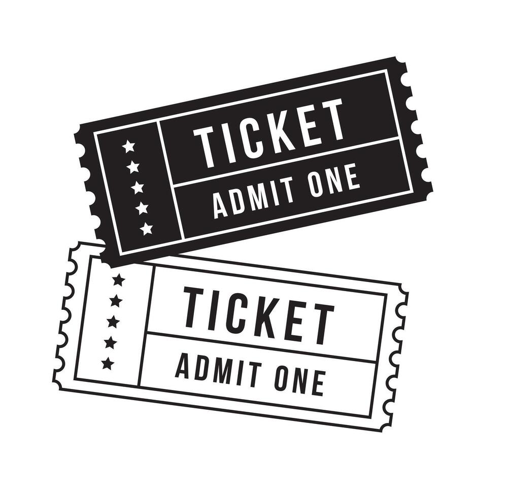 Cinema tickets black and white design vector illustration